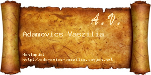 Adamovics Vaszilia névjegykártya